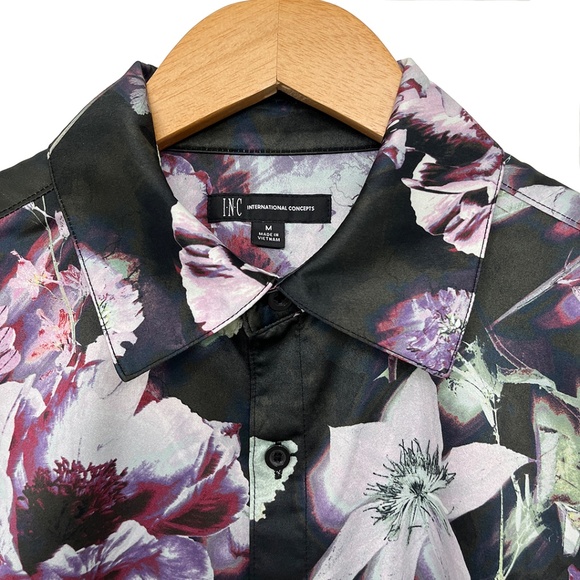 Men’s Garden Floral Button Front Shirt by INC International Concepts Medium - Picture 7 of 12